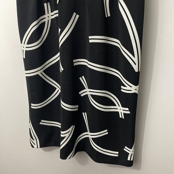 London Times Sheath Dress Sz 10 Black Knee Length Fitted Cap Sleeve A-line EUC - Picture 5 of 11